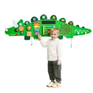 Dinosaur Kids Wall Busy Board – Montessori Sensory Activity Panel Toy