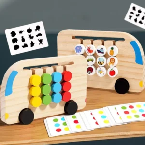 Wooden Color Matching Puzzle – Montessori Brain Teaser Logic Game for Kids