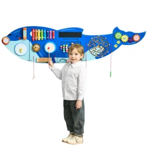 Kids Wall Busy Board Activity Panel – Montessori Sensory Learning Wall Toy