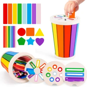 Montessori Color & Shape Sorting Toy – Toddler Sensory Learning Set