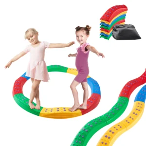 Kids Balance Beam Stepping Stones – Montessori Non-Slip Sensory Balance Toy Set