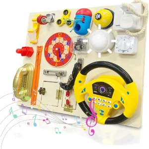 Wooden Montessori Busy Board – 22-in-1 Toddler Sensory Activity Learning Toy