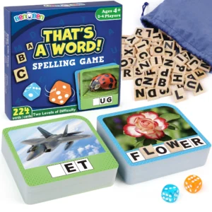 Kids Spelling Game with Flash Cards – Montessori Word Building Learning Toy Set