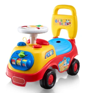 Toddler Ride On Push Car – Sit-to-Stand Kids Ride Toy with Music & Storage